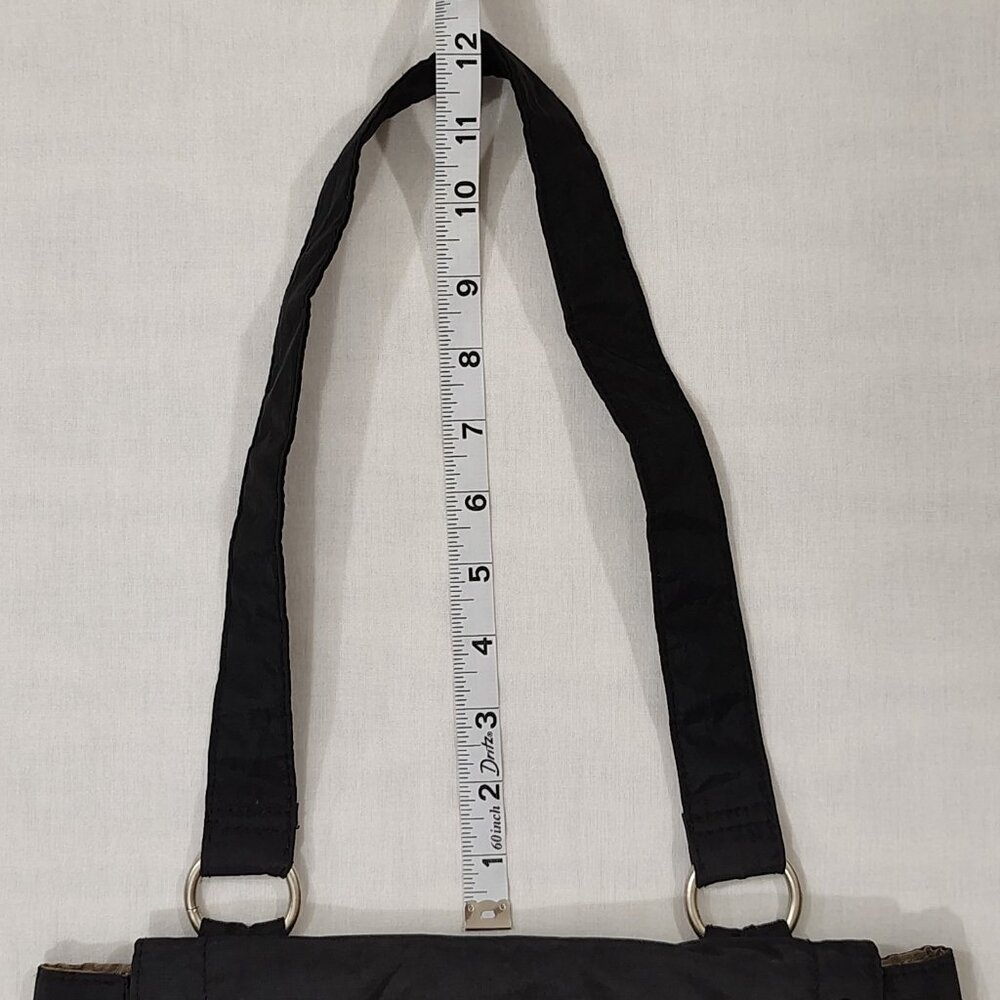 BAGGALLINI Studded Shoulder Tote Handbag Black Nylon Purse Light Weight Pockets - Picture 15 of 16